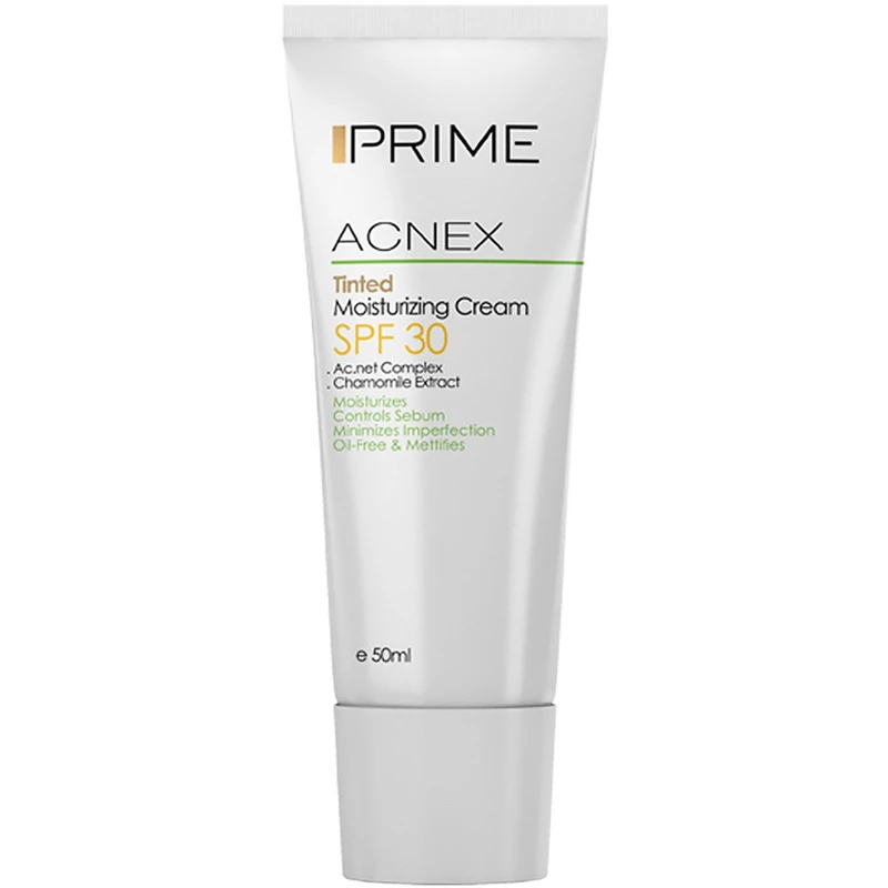 کرم مرطوب کننده رنگی پرایم مدل Acnex SPF 30 حجم 50 میلی لیتر