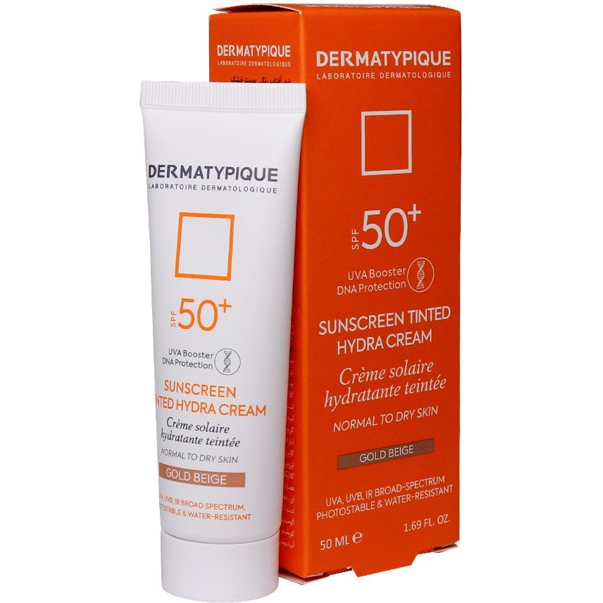 ضد آفتاب درماتیپیک SPF50 مناسب پوست نرمال تا خشک حجم ۵۰ میلی لیتر